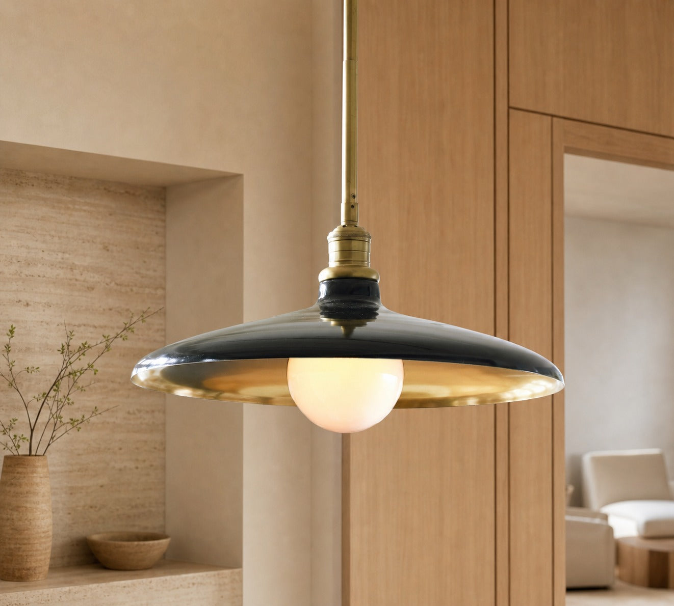 Forvara Metal Pole Pendant Light - Farmhouse Style Adjustable Island Lighting