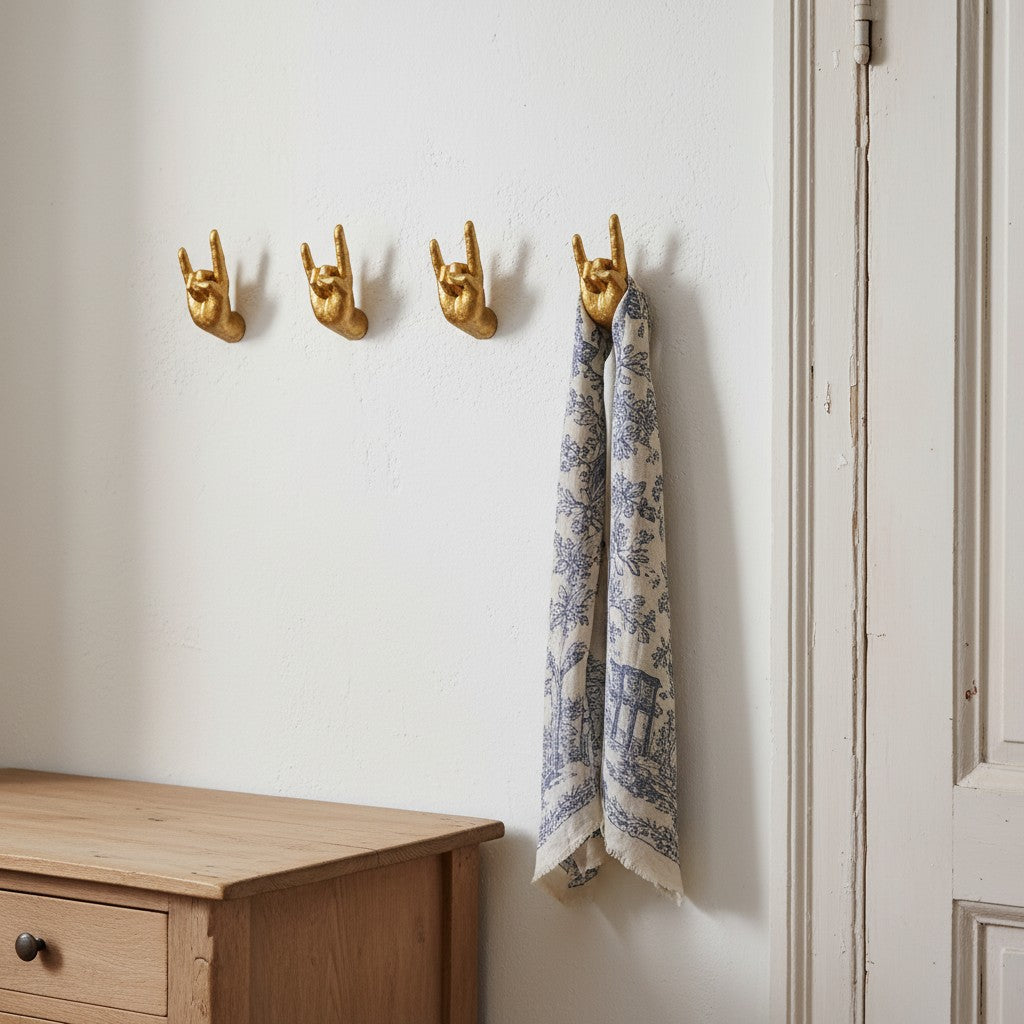 Kickra Decorative Hand Wall Hooks - Modern Art Storage for Living Room