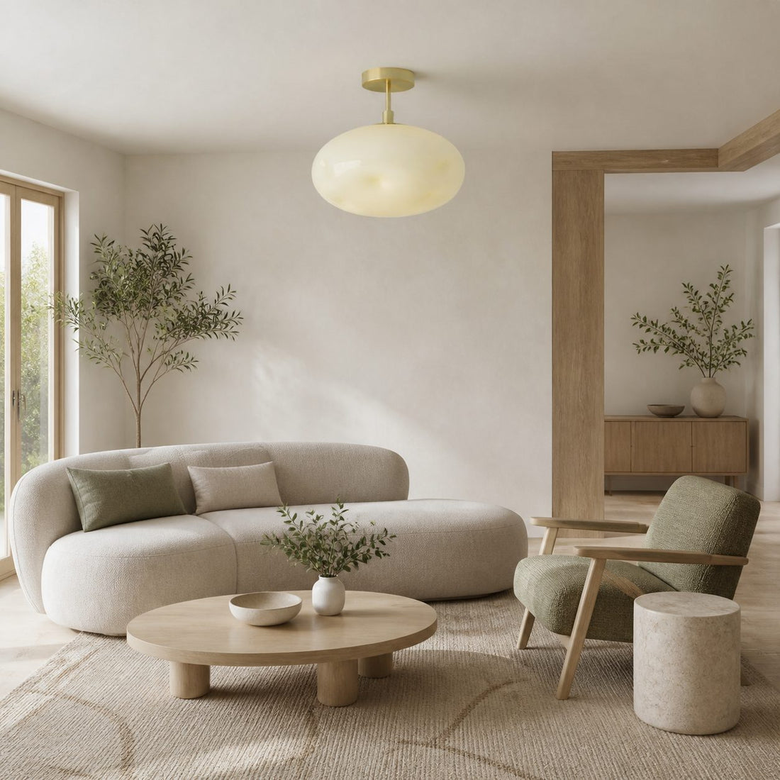Orra Ceiling Lamp – Sculptural Globe Design Modern Minimalist Versatile for Living Room