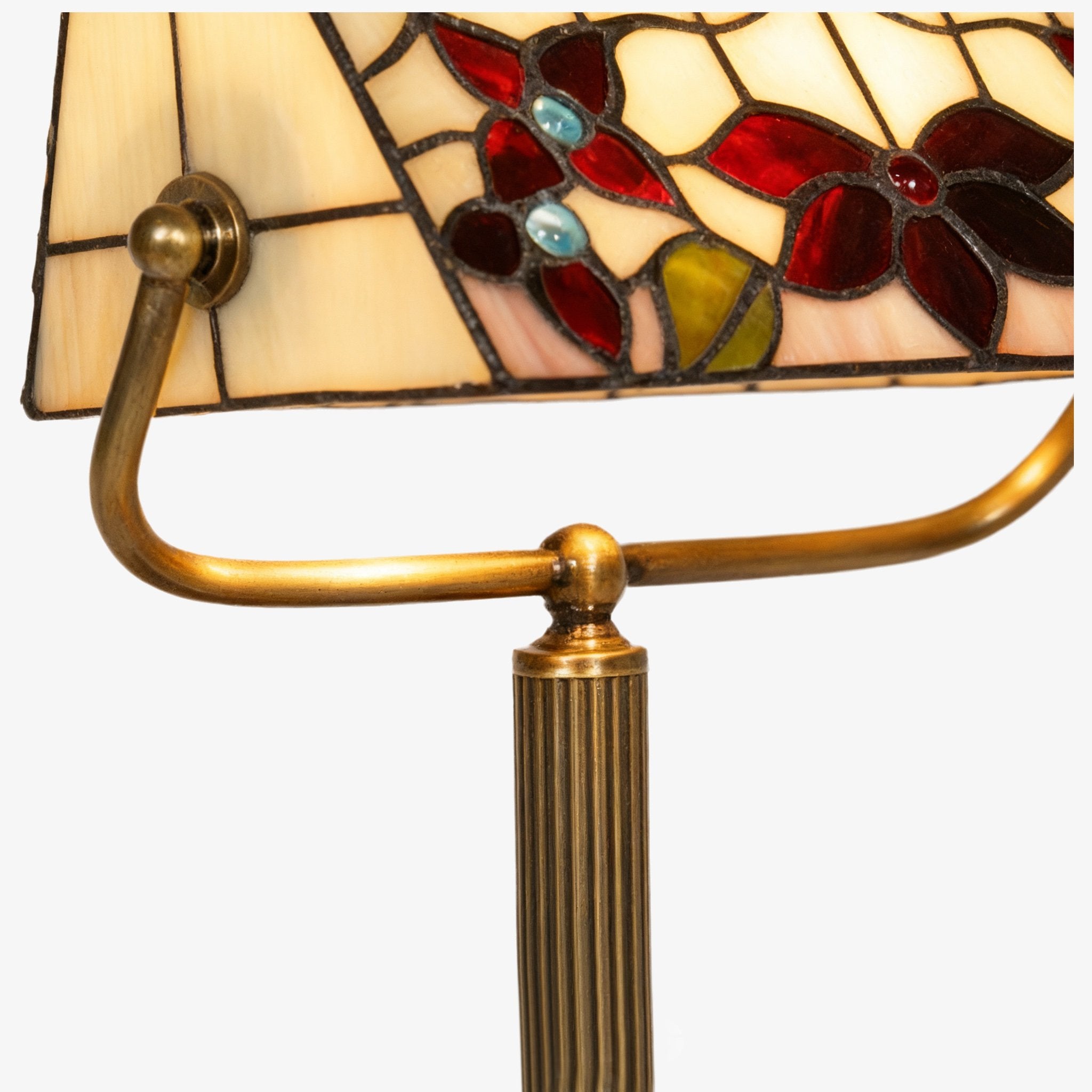 TF Camillo Dragonfly Table Lamp Stained Glass Scalloped Edge - Tiffany Style Art Nouveau for Console Tables and Reading Nooks