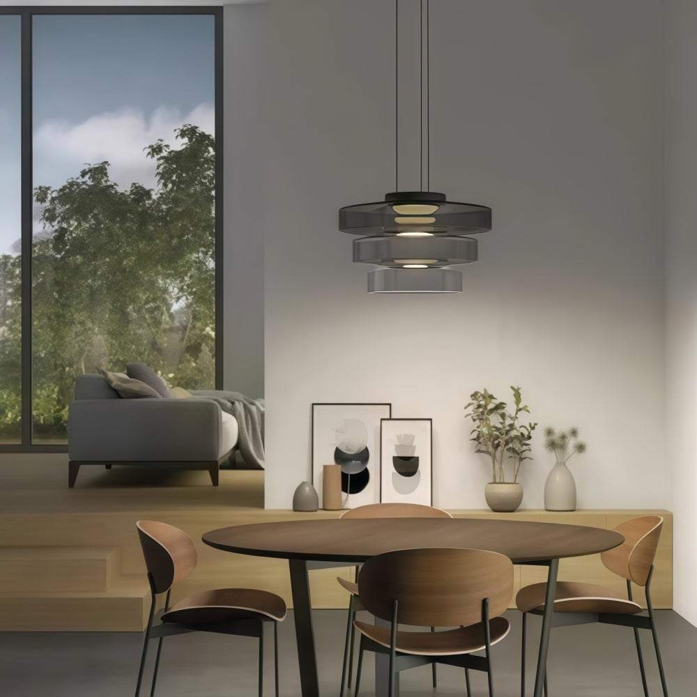 Green Glass Pendant Light - Nordic Levels Series Hanging Light