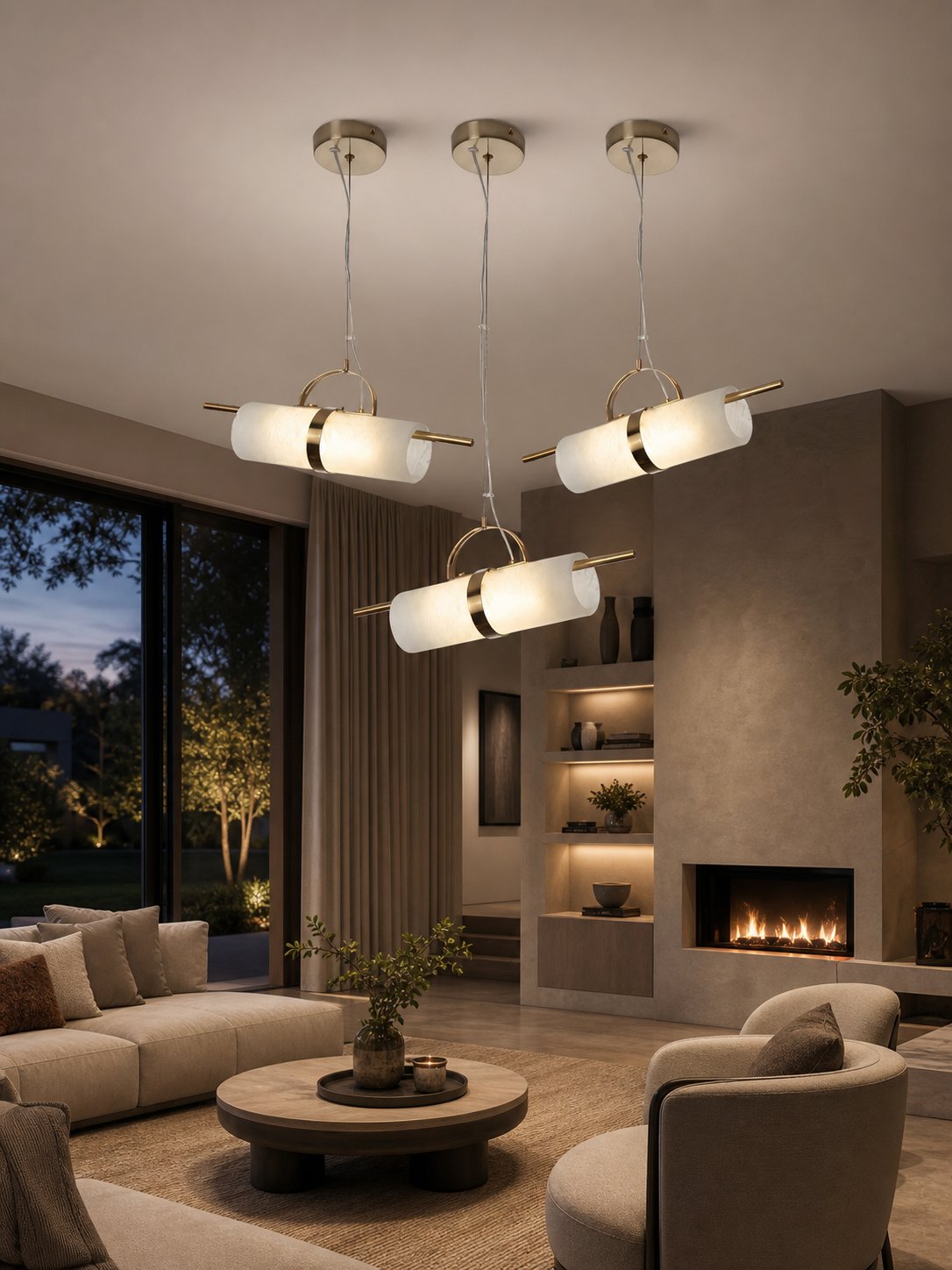 Mini Cylindrical Alabaster Pendant Light