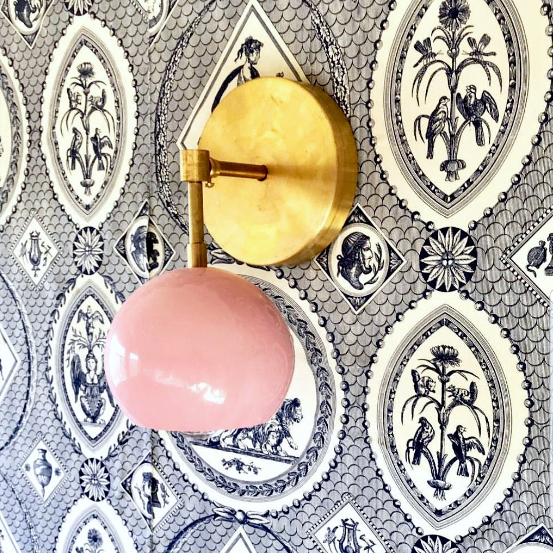 Modern Accent Soft Pink Globe Shade Wall Sconce