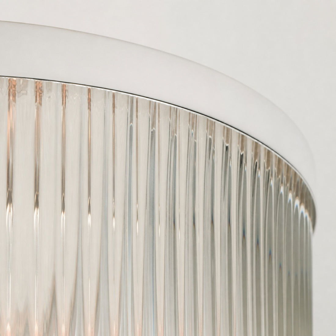 Bravira Flush Mount Ceiling Light - Ribbed & Bubbled Glass Metal Light