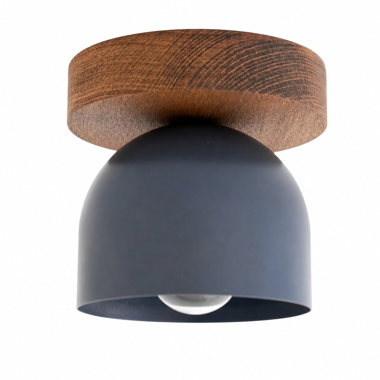 Metio Dome Modern Rustic Ceiling Light - Wooden and Metal Fusion