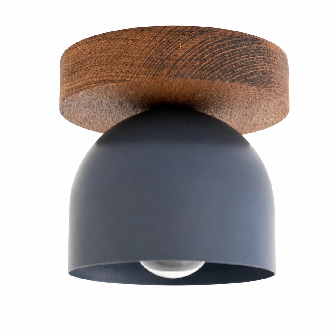 Metio Dome Modern Rustic Ceiling Light - Wooden and Metal Fusion