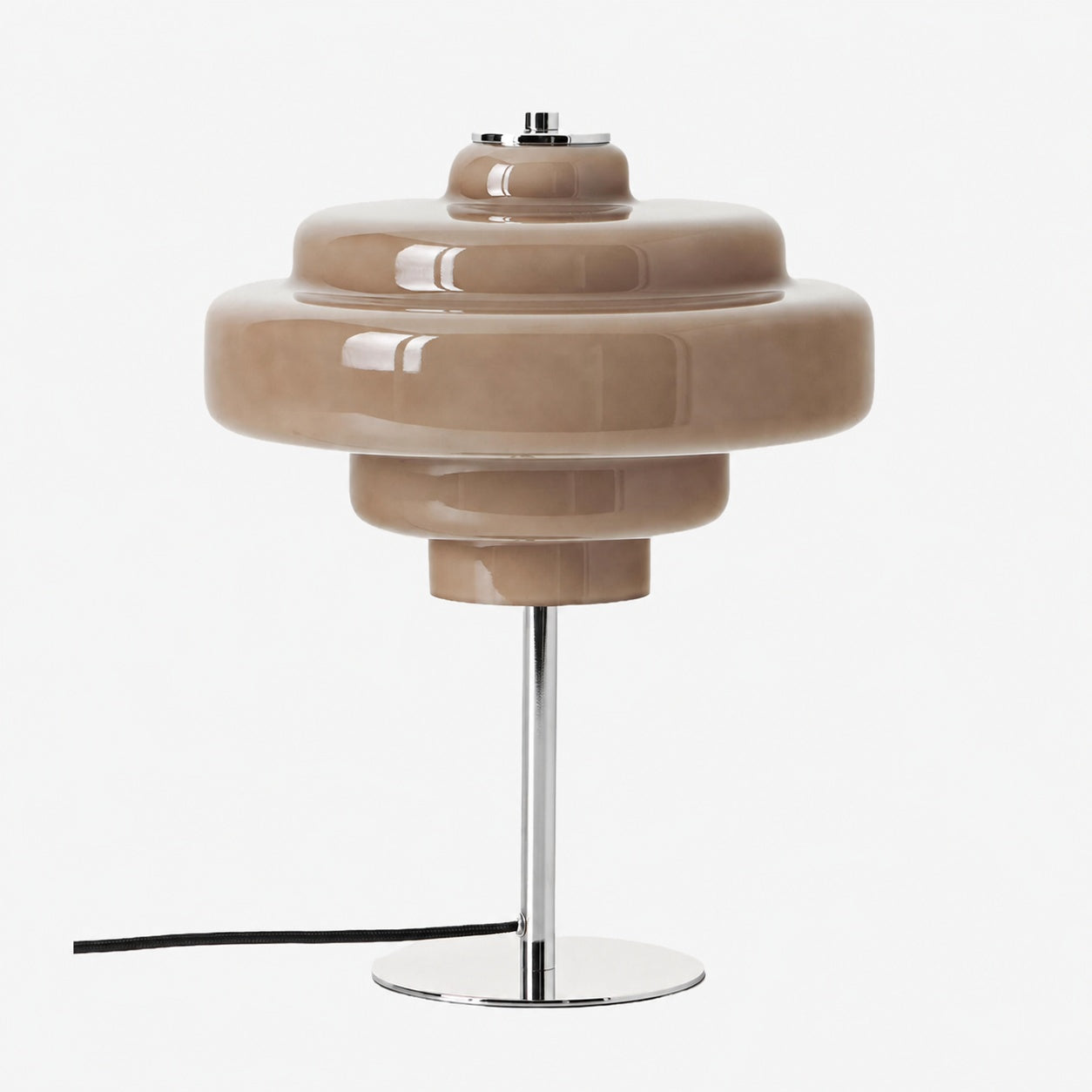 Koloro Glass Table Lamp - Retro Tiered Design with Chrome Base