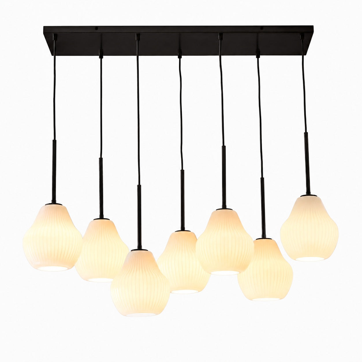 Rivrona Contemporary 7-Light Chandelier - Modern Glass Lighting for Dining Rooms