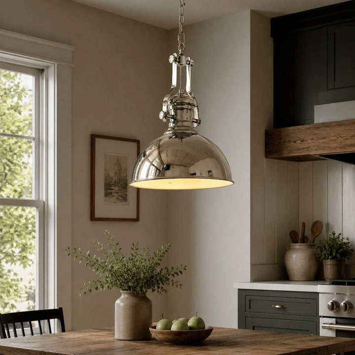 Bauhaus chrome dome pendant light