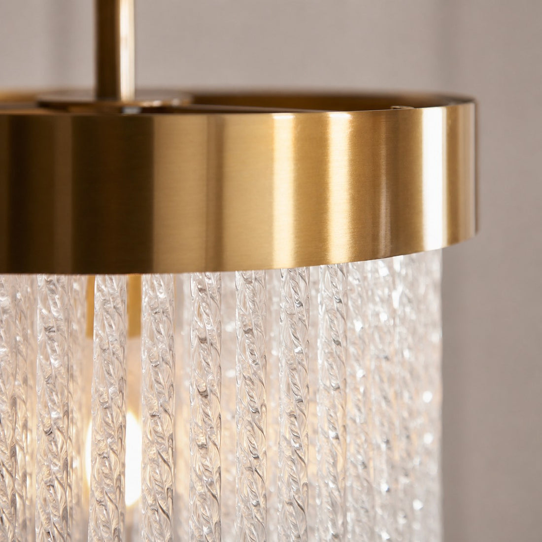 Cavara Multi-Tier Glass Rod Chandelie – Tiered Brass Pendant for Dining and Entry
