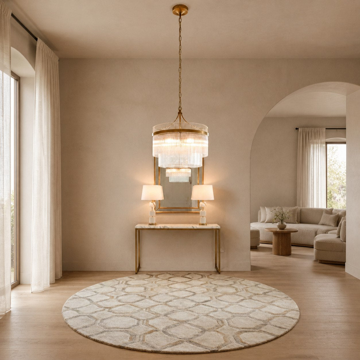 RibGlow Pendant Light – Trio Pendant with Elegant Glass Rods for Dining or Hallway