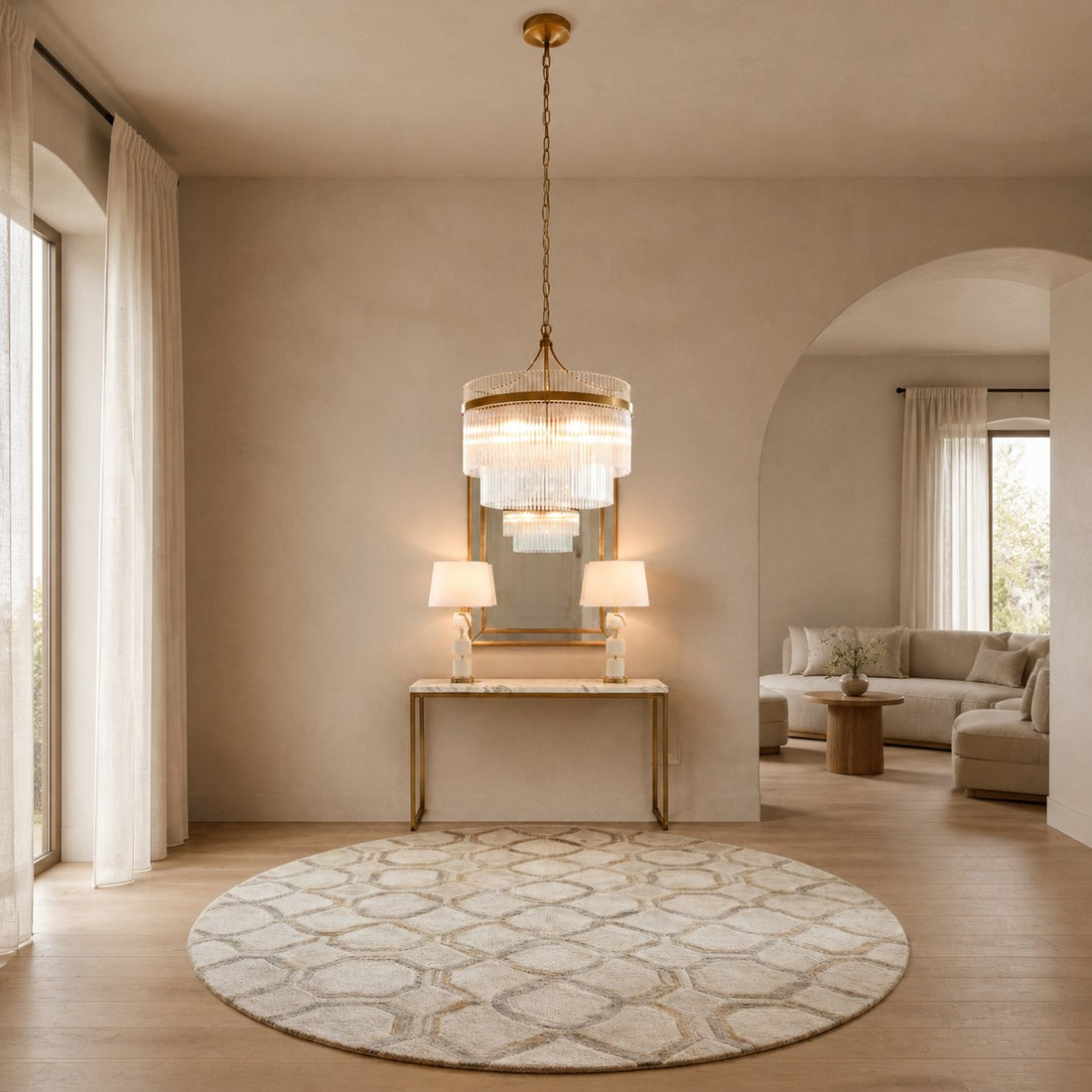 RibGlow Pendant Light – Trio Pendant with Elegant Glass Rods for Dining or Hallway