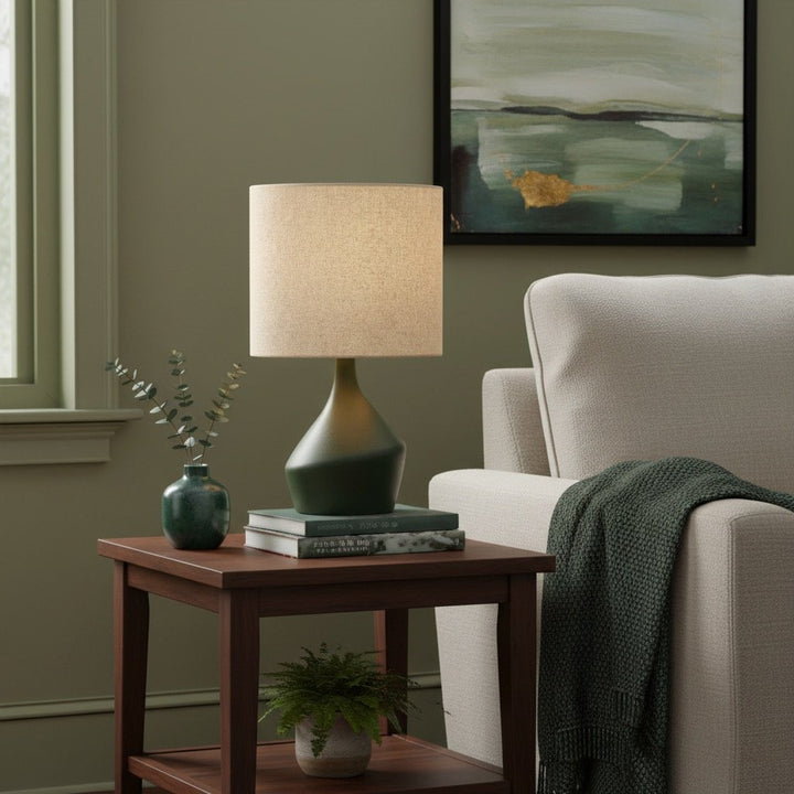 Lumo Modern Asymmetrical Table Lamp - Artistic Ceramic Body Ambient Lighting for Contemporary Home and Office