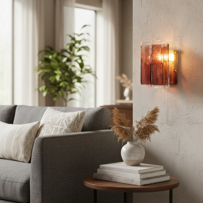 Lumiridge Modern Wall Light - Minimalist Design Metal Glass Fixture for Living Room