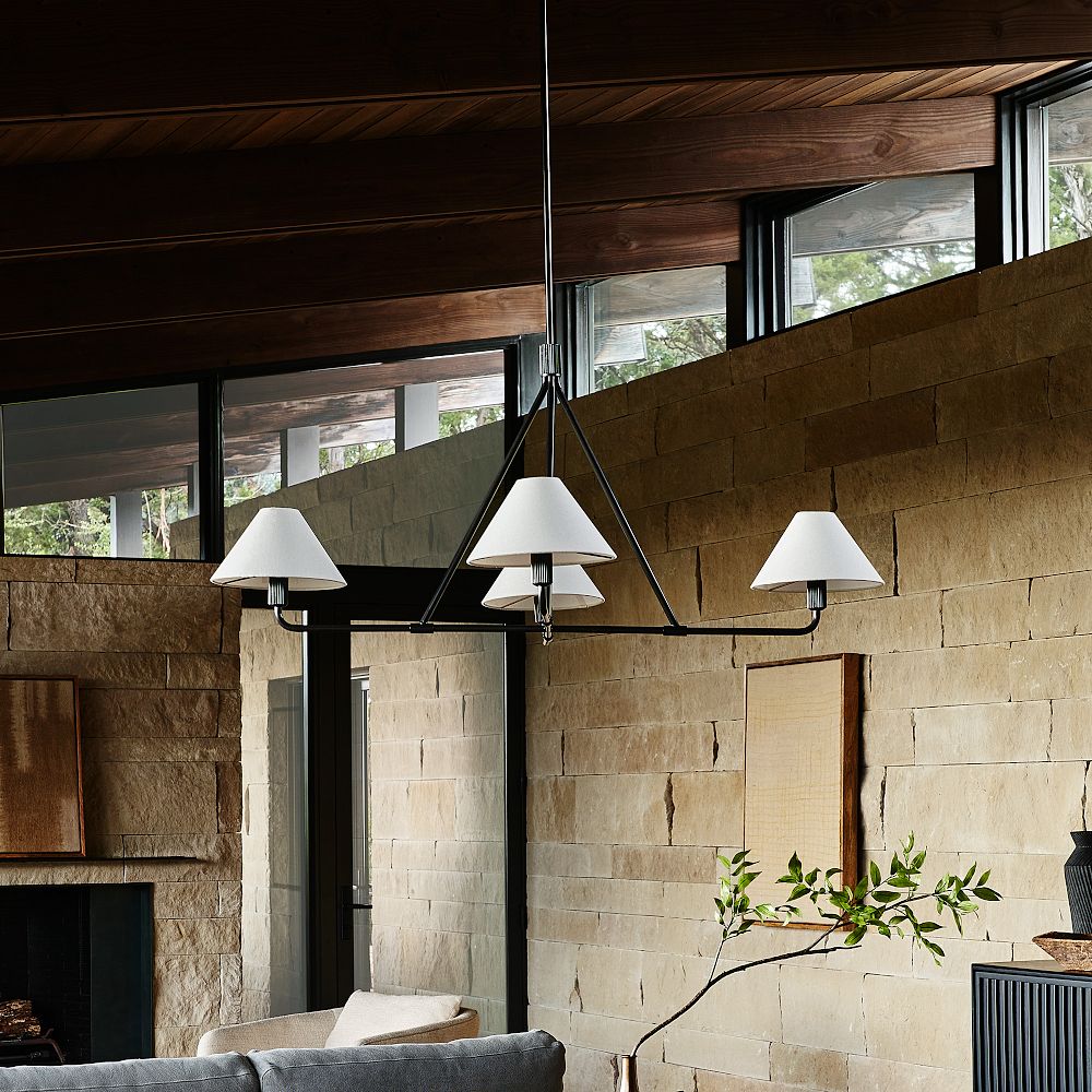 Diora Pendant Light -  Modern Metal Fixture with Linen Shades
