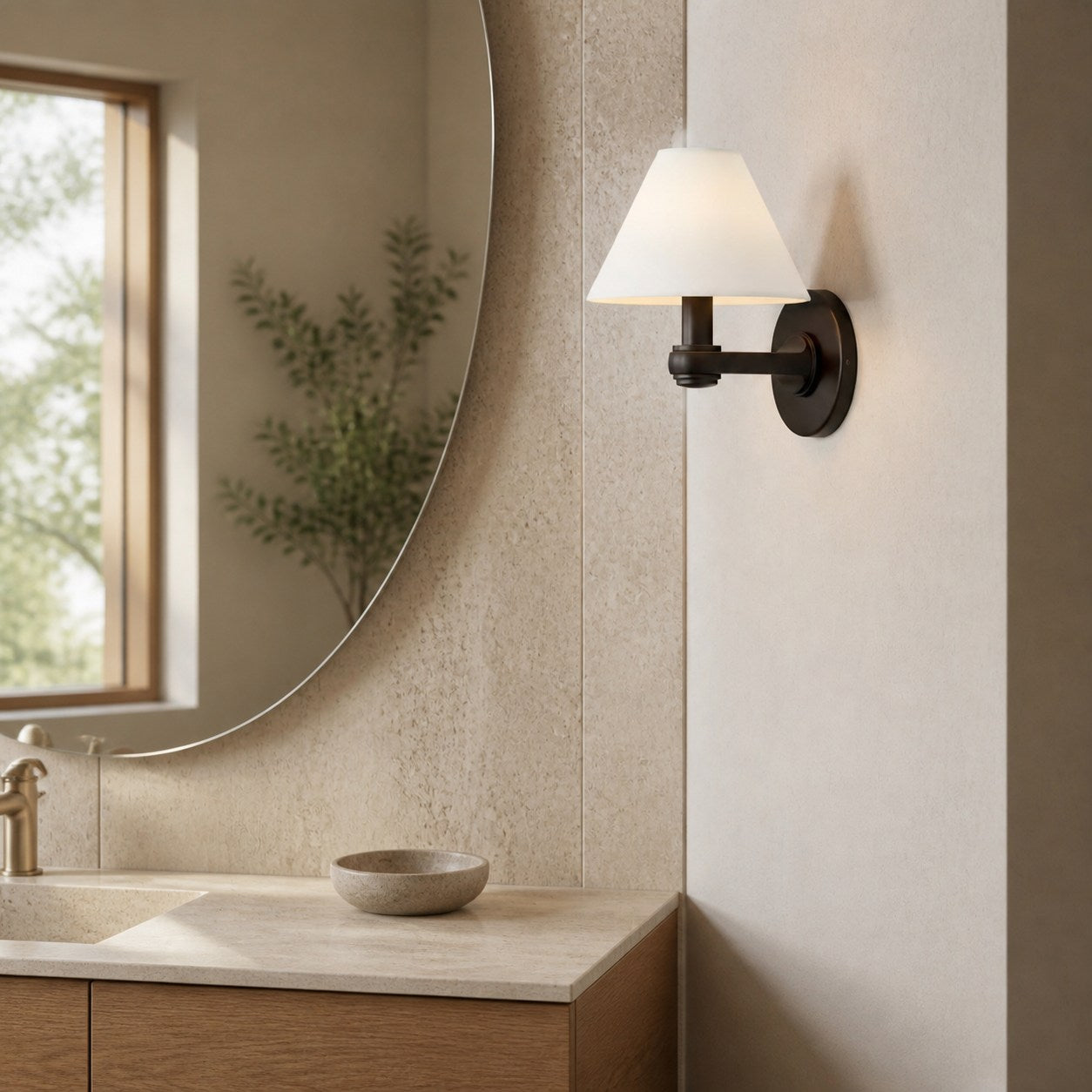 Roven Metal Wall Sconce – Sleek Metal Single or Triple Sconce for Vanity or Bathroom
