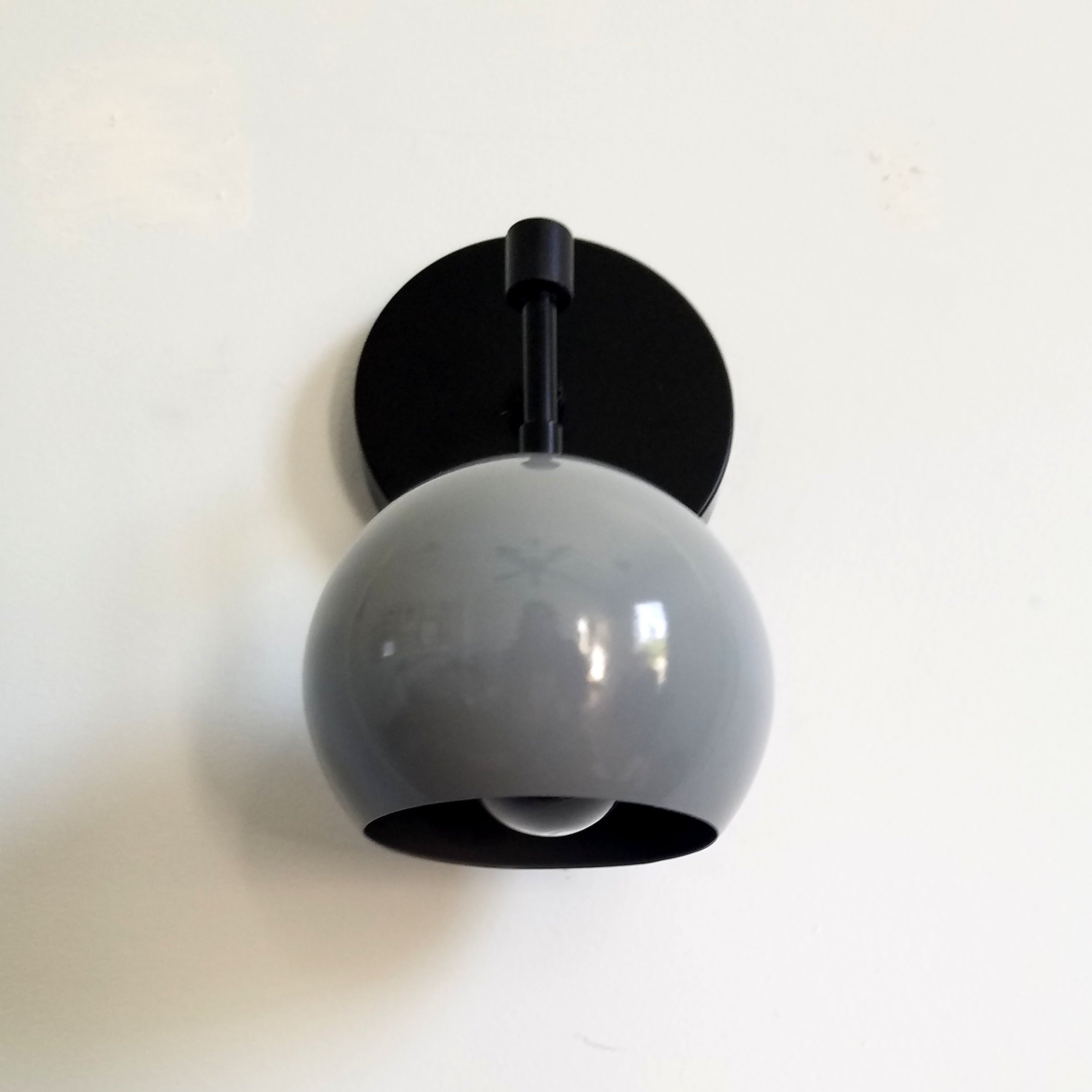 Contemporary Slate Grey Wall Sconce Globe Light