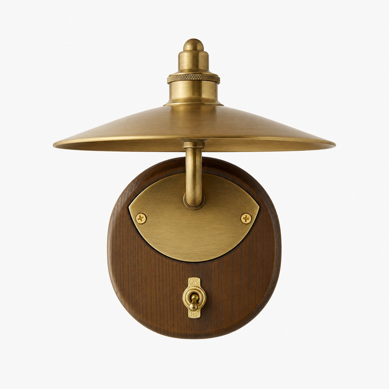 Ivoran Modern Wall Sconce - Ash Wood and Brass Spherical Lamp for Bedroom and Hallway