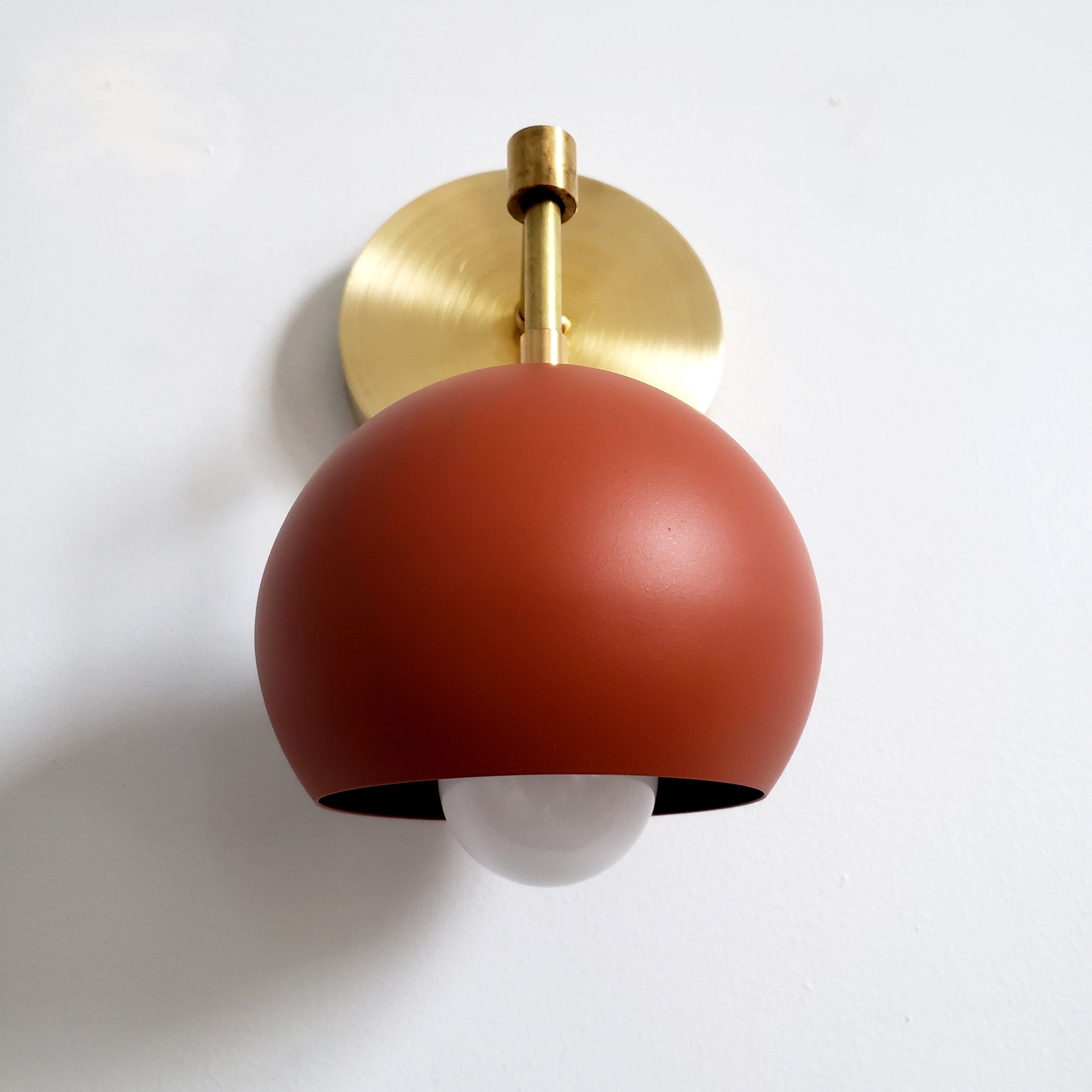 Modern Terra Cotta Globe Accent Wall Sconce