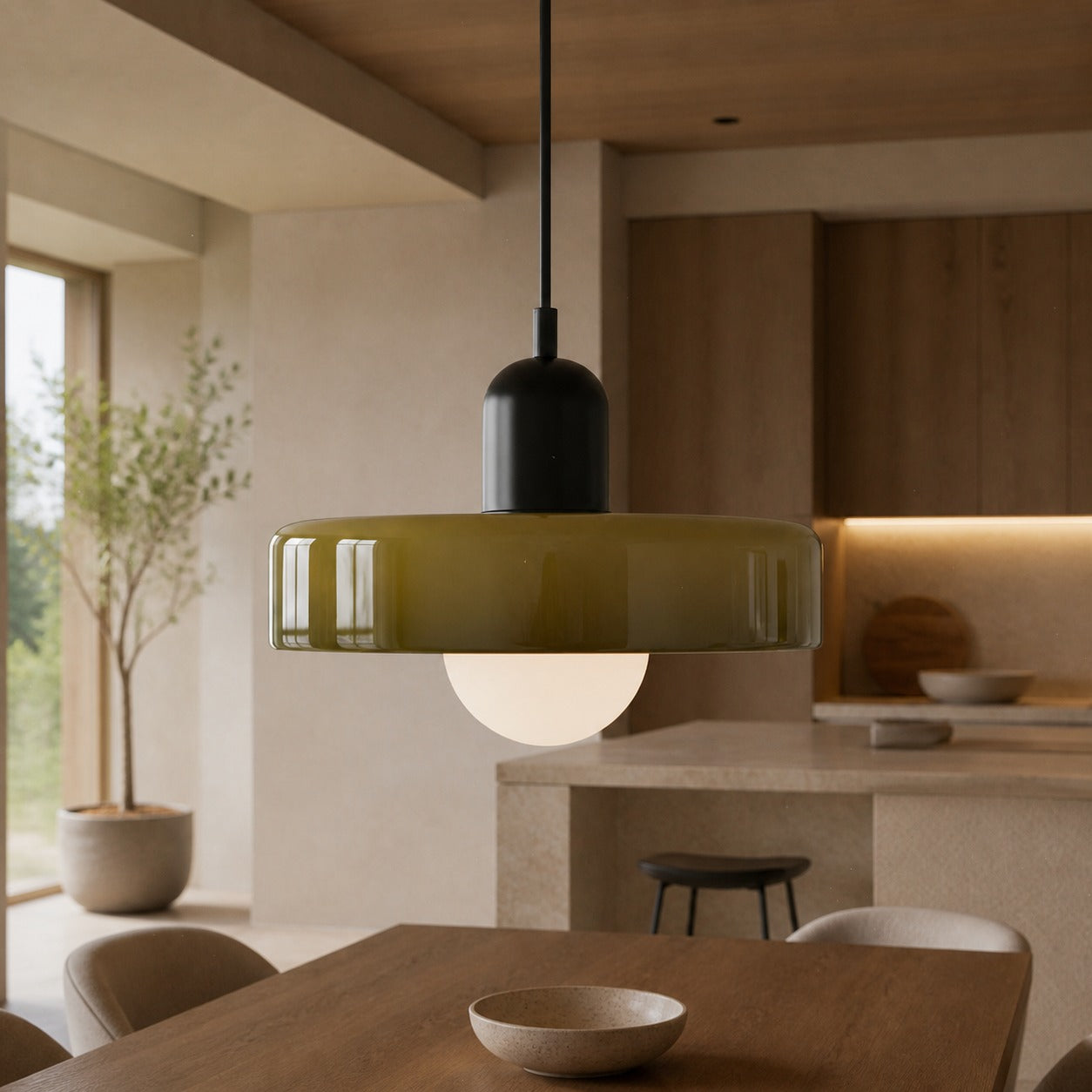 Glasora Modern Glass Suspension Light – Minimalist Nordic Pendant Lamp for Kitchen and Hallway N32