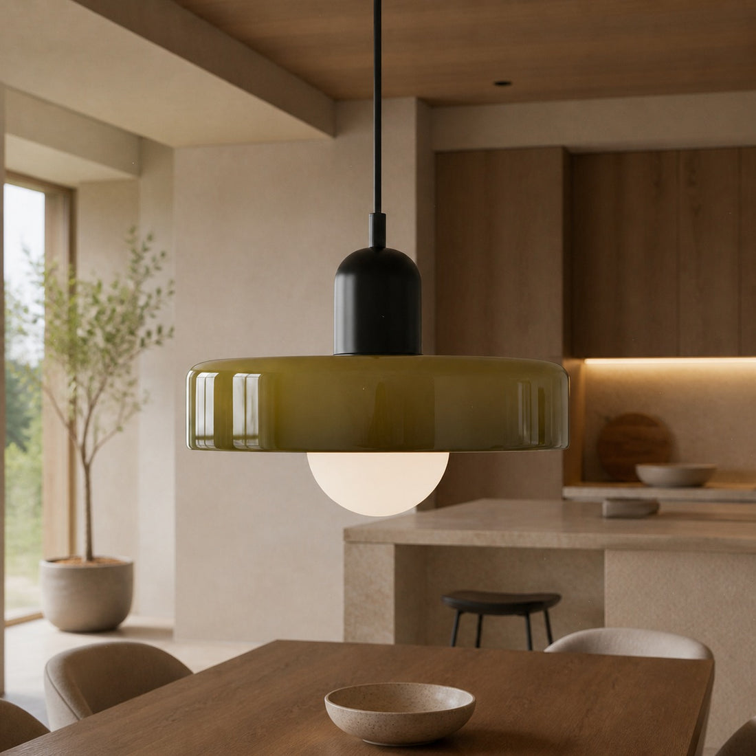 Glasora Modern Glass Suspension Light – Minimalist Nordic Pendant Lamp for Kitchen and Hallway N32