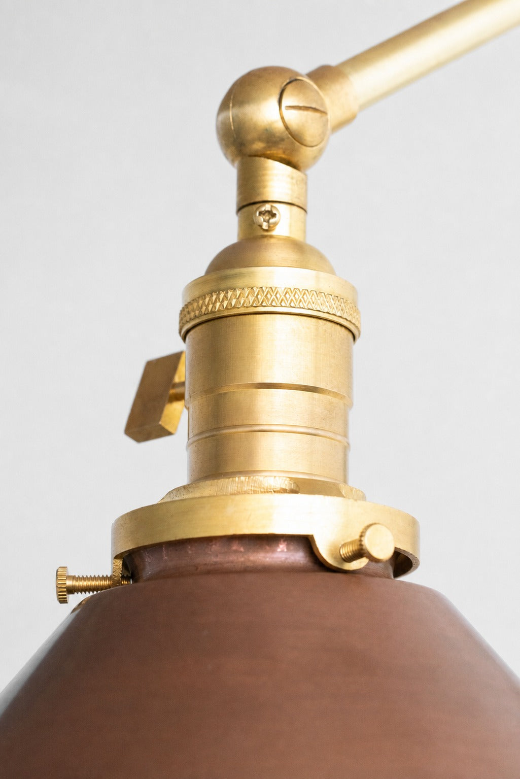 Conique Metal Industrial Wall Sconce with Adjustable Arm - Vintage Copper Cone Shade for Task Lighting