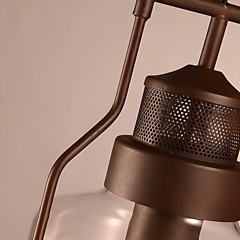 Black Bell Jar Cylinder Glass Pendant Light – Rustic Industrial Design