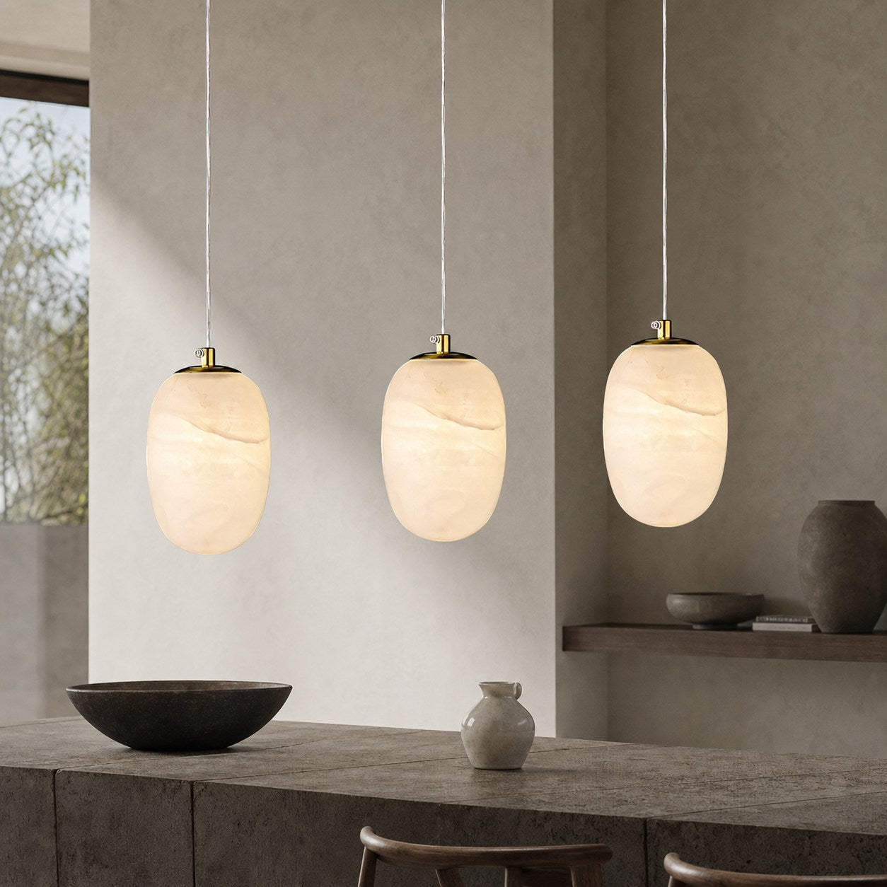 Alabaster Bedside Pendant Light
