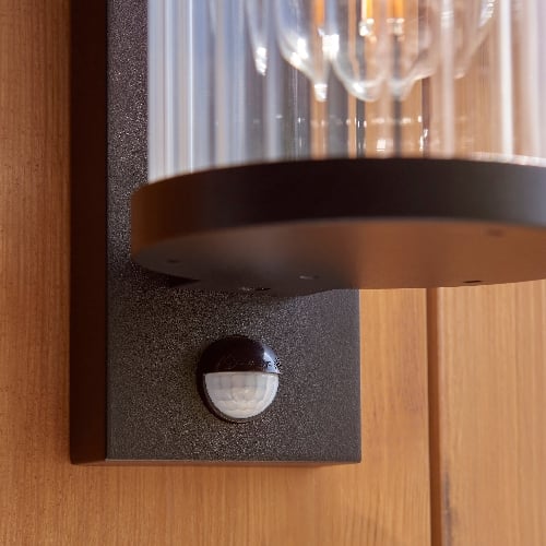 Karbonis Modern Outdoor Wall Sconce - Motion Sensor Security Light for Porch and Garden