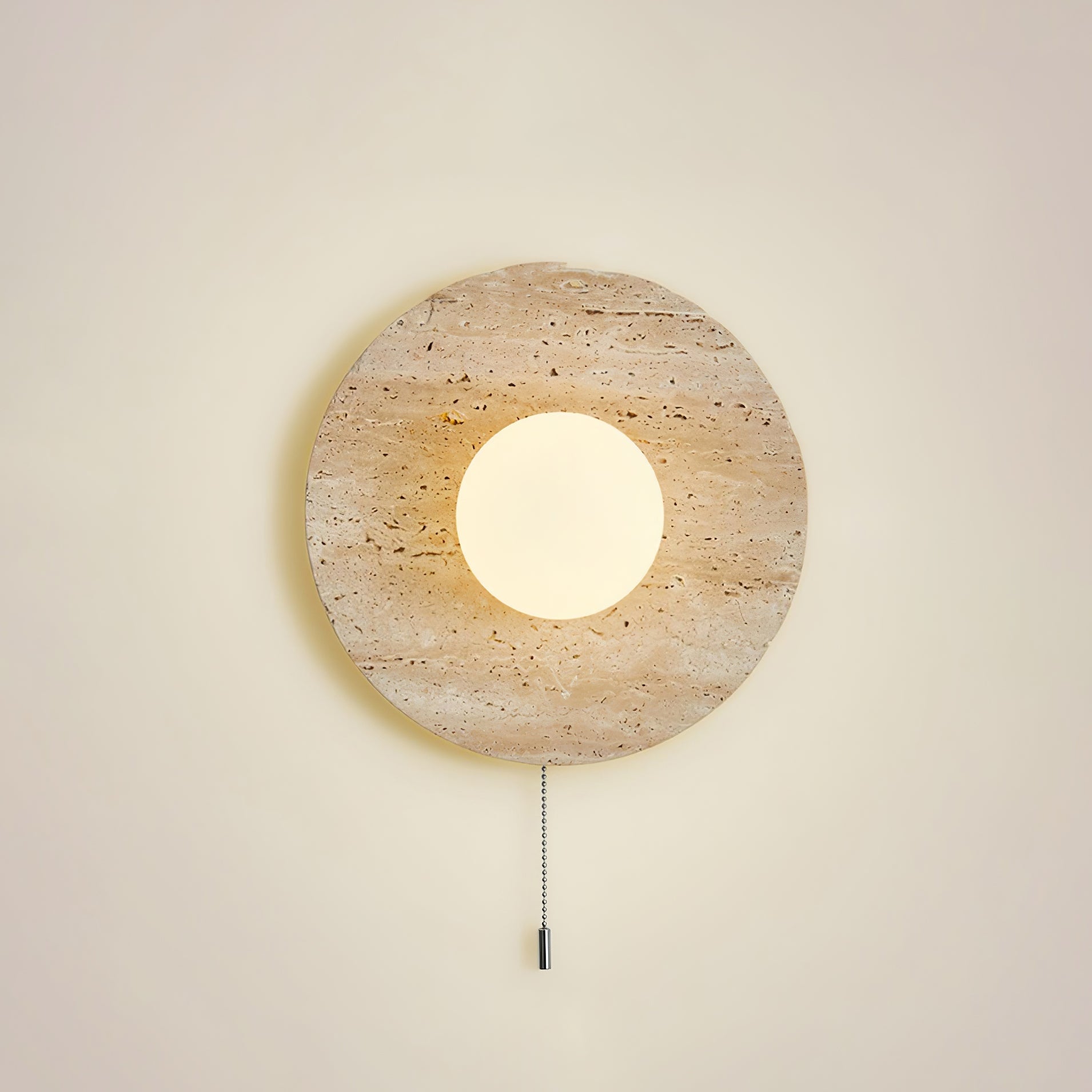 Retro Wabi Sabi Travertine Lunar Eclipse Wall Light
