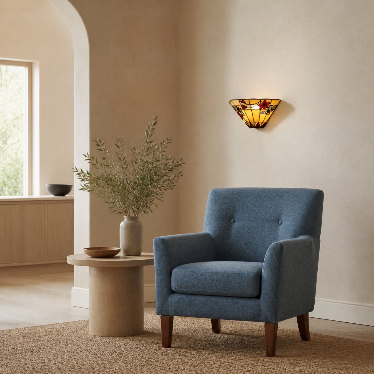 TF Butterfly Wall Sconce – Stained Glass Butterfly Design Wall Light for Bedroom and Living Room