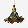 Dark green leather pendant light small size SKU view