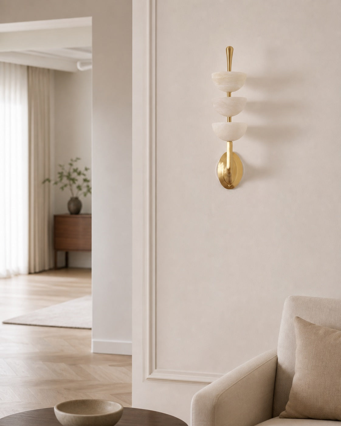 Triple Alabaster Wall Lamp