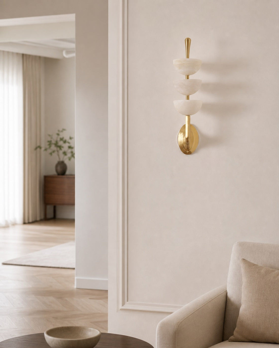 Triple Alabaster Wall Lamp