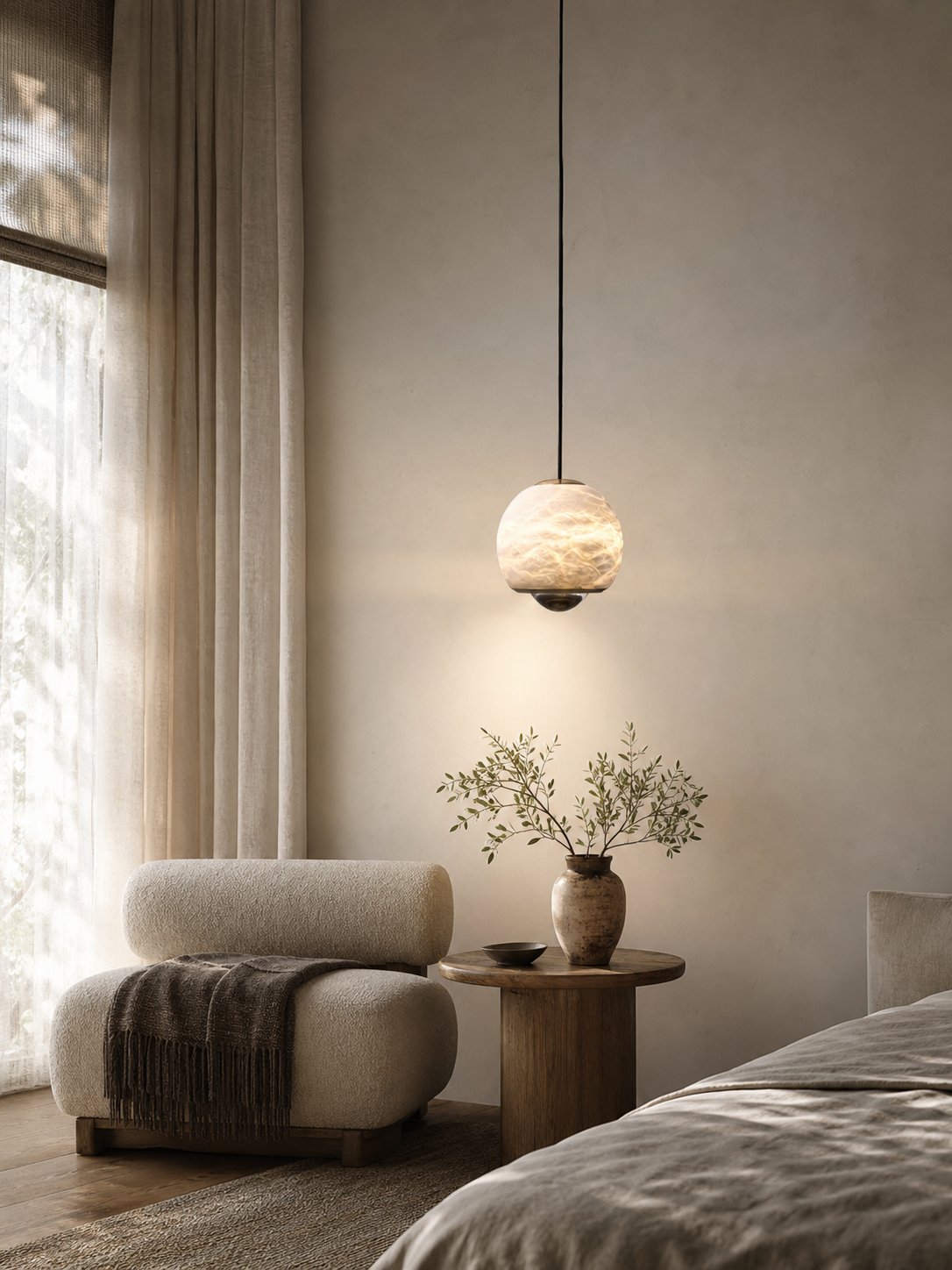 Ferox Alabaster Pendant Light