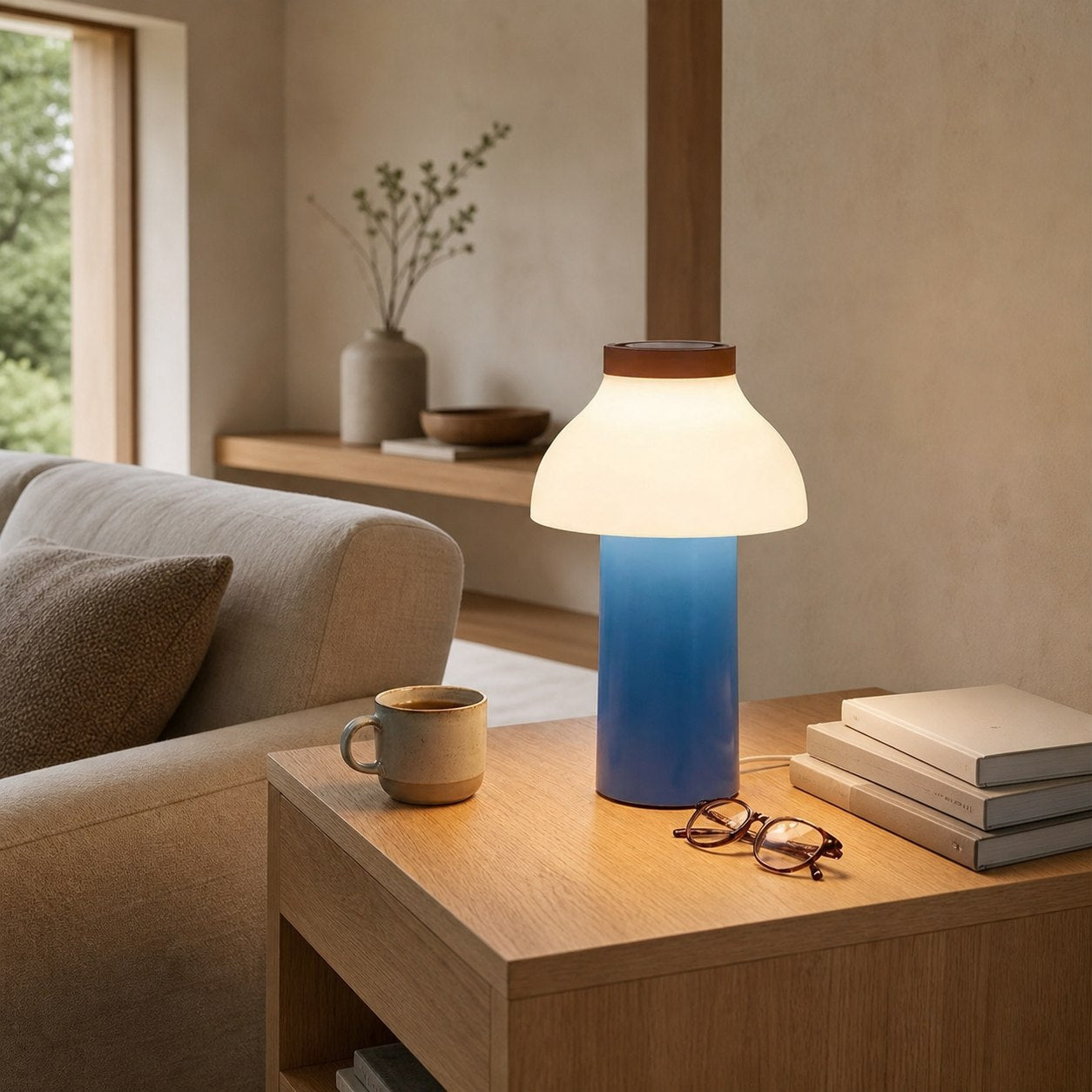 Modern Portable Table Lamp – Minimalist Rechargeable Light for Indoor Outdoor Use
