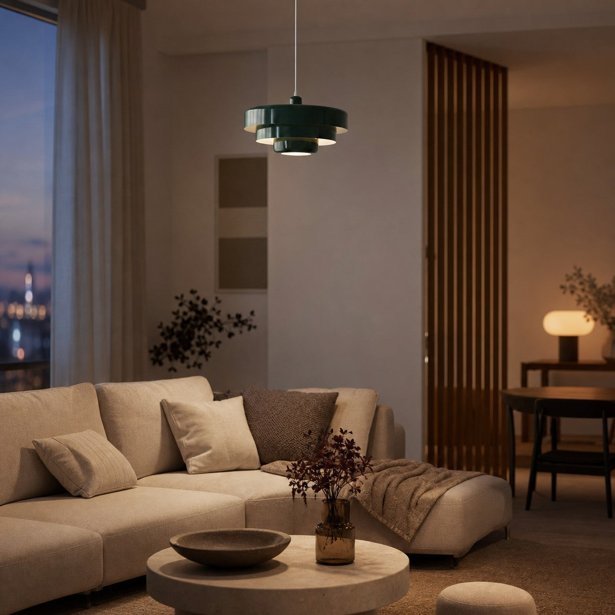 Malero Triple Layer Macarons Pendant Light - Modern Disc Form Lighting for Dining Room or Lounge N52
