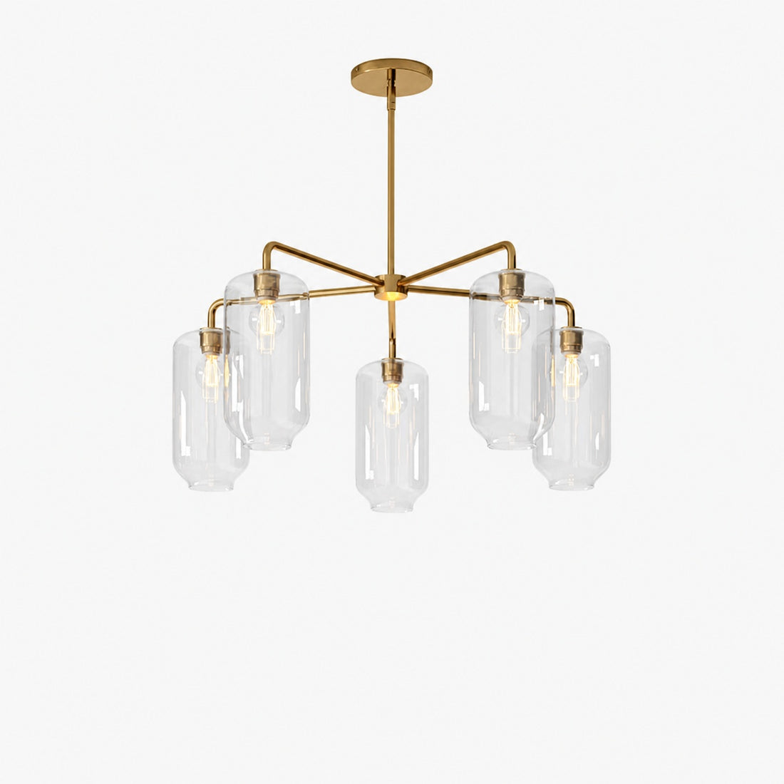 Lumivelle 5-Light Pebble Chandelier - Modern Glass Pendant Lighting