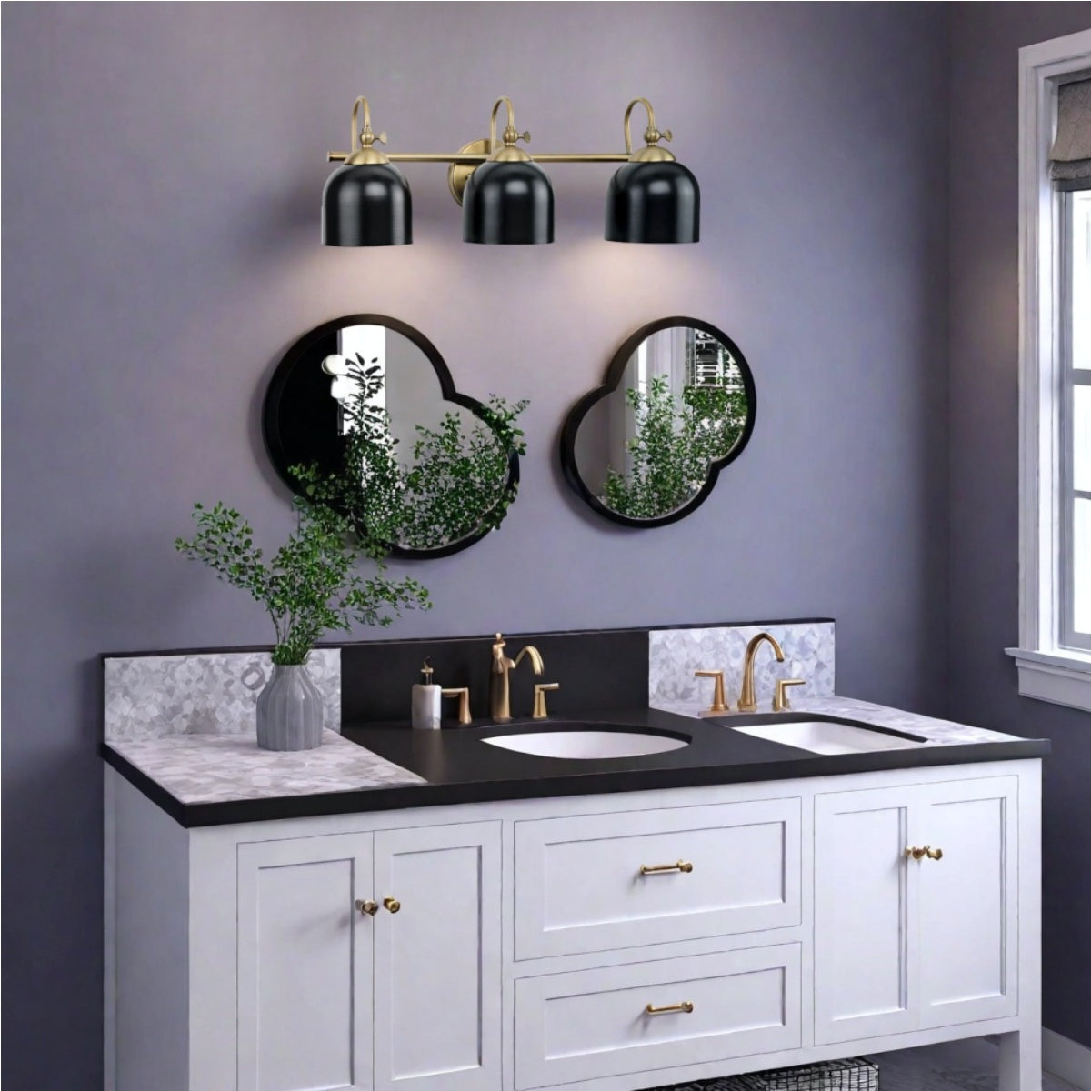 Farmhouse Metal Shade Bath Vanity Light - Chrome Polished Wall Sconce