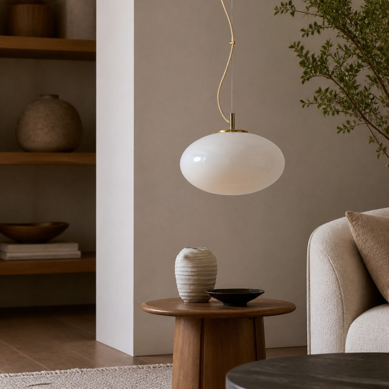 Lumivelle Minimalist Glass Pendant – Adjustable Height Dimmable Design