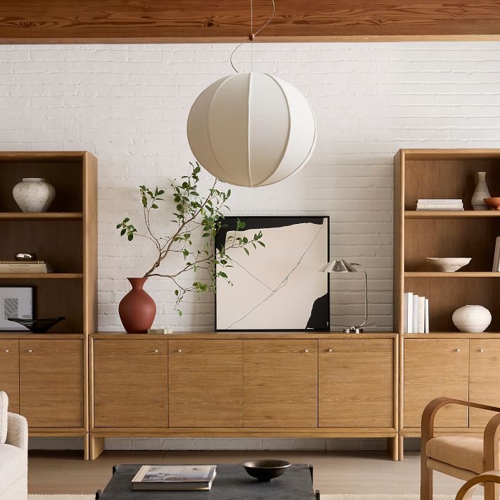 Alvian Pendant Light - Linen Shade with Adjustable Height for Cozy Dining