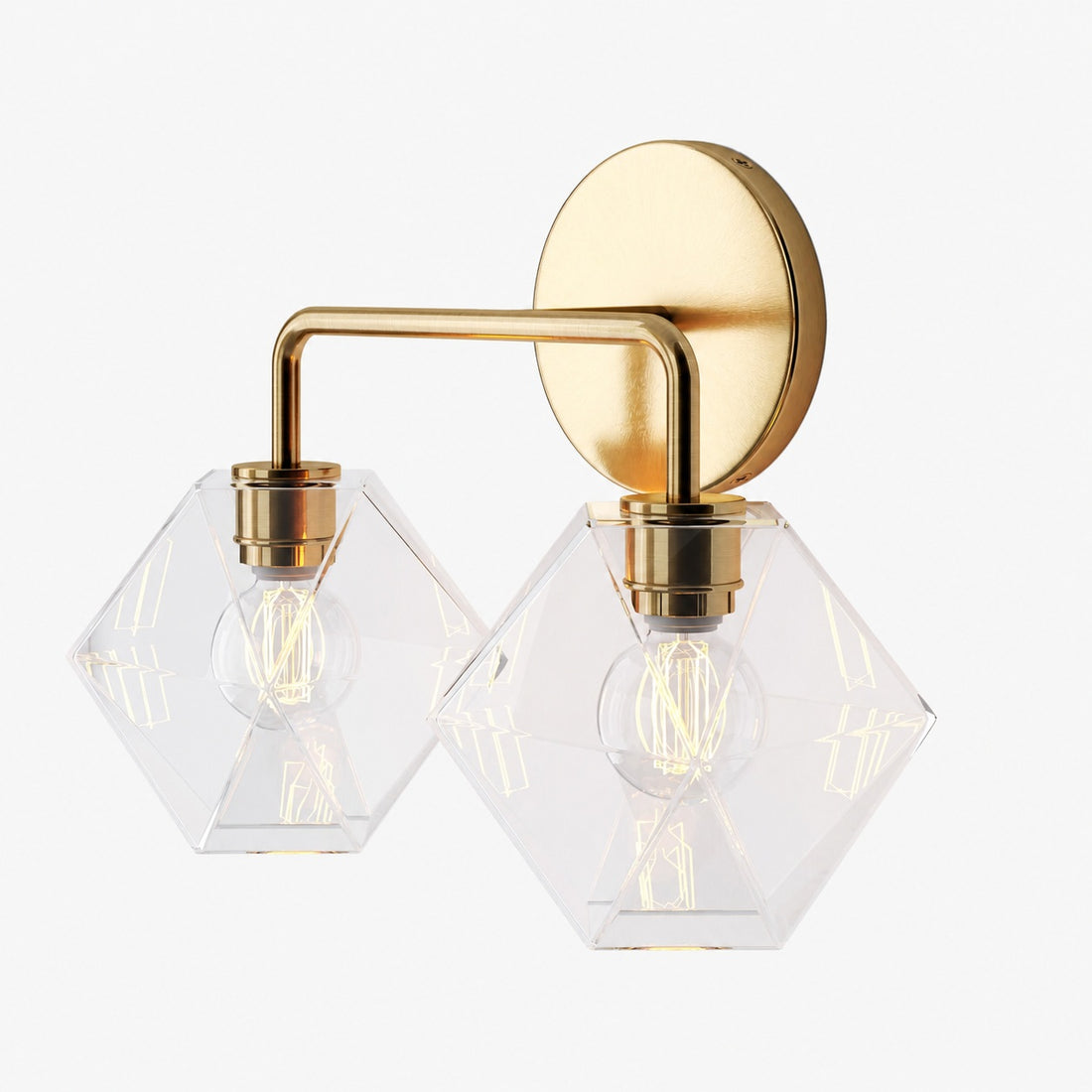 Talvior Geometric Modern Bathroom Sconce - Faceted Shade Light in Luxe Finishes