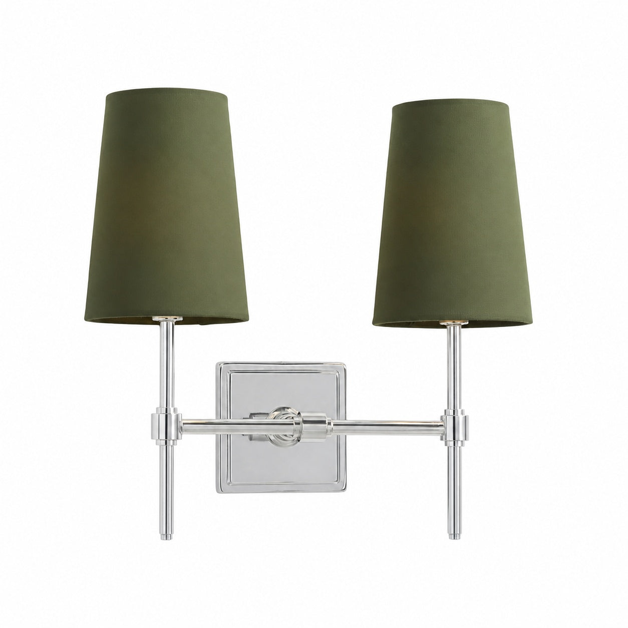 Derlina White Linen Shades Wall Lamp – Retro Metal Multi-Head Lighting Fixture