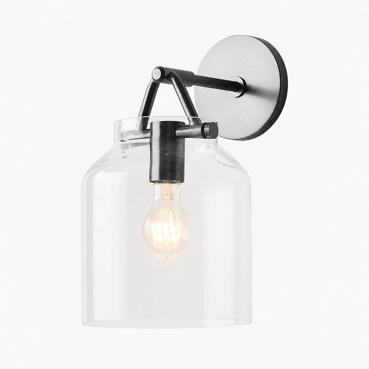 Hanton Modern Minimalist Brass and Glass Sconce – Damp Rated for Bathrooms