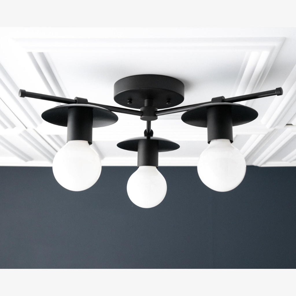 Radiro Globe Industrial Art Deco Light - Unfinished Brass Chandelier with Backsplashes