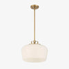 Lirra Opal Glass Pendant Light - Modern Adjustable Metal Drop for Kitchen and Dining