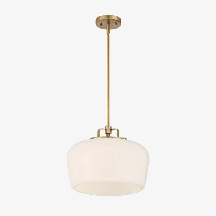 Lirra Opal Glass Pendant Light - Modern Adjustable Metal Drop for Kitchen and Dining
