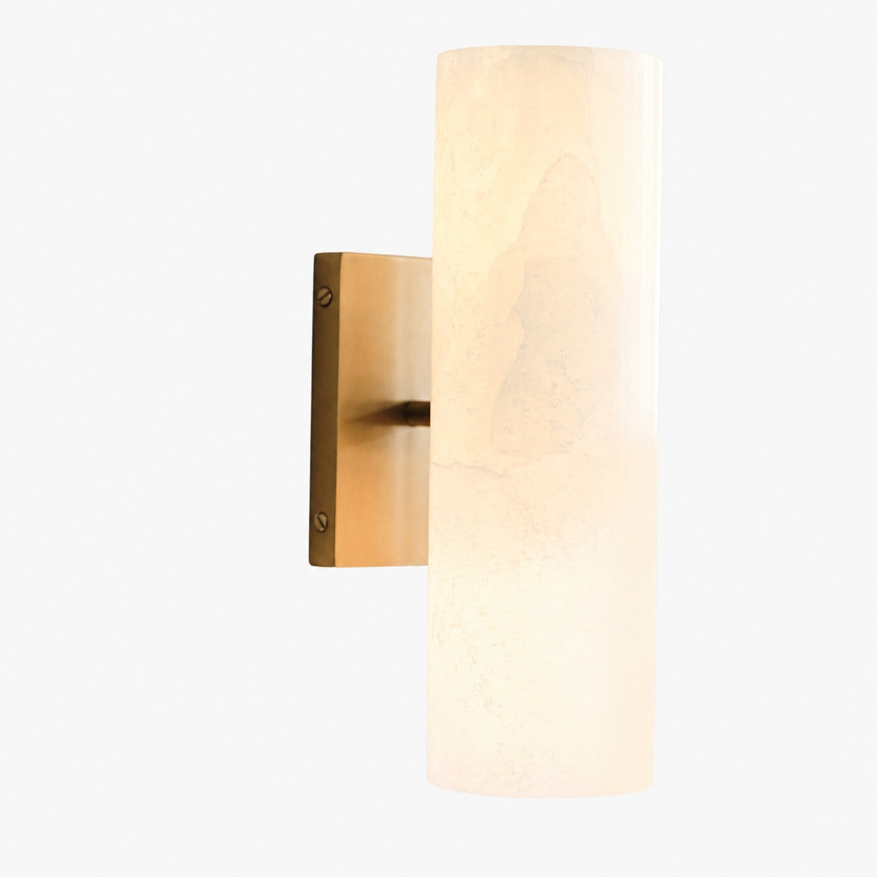 Wolvina Natural Marble Tube Sconce with Sleek Metal Details