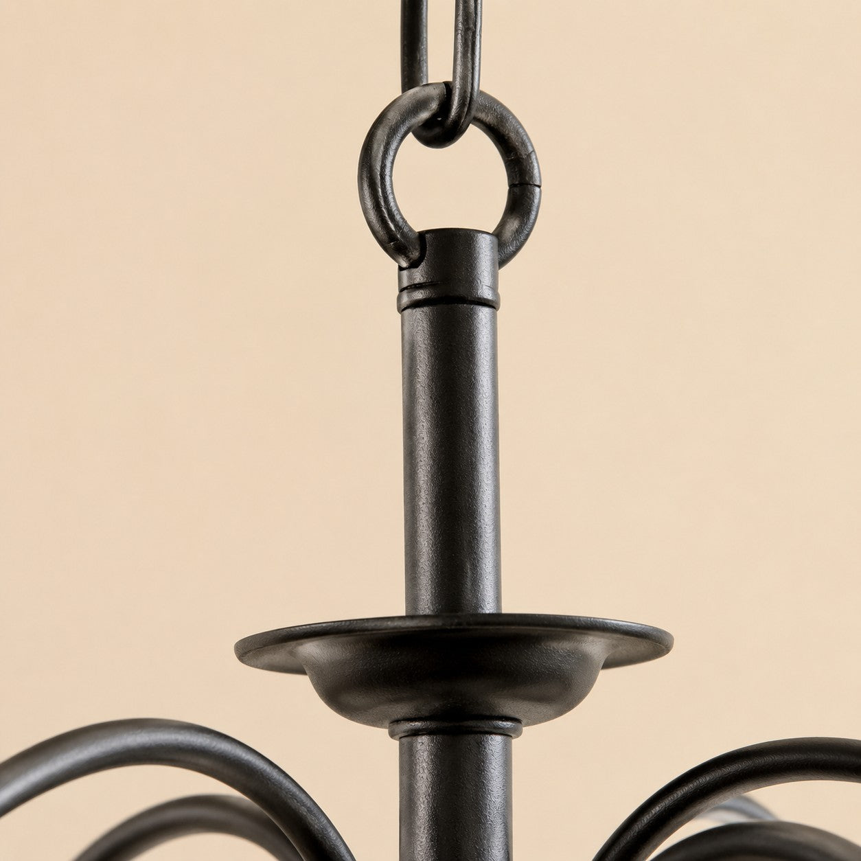 Vintage Black Iron Candle-Style Chandelier