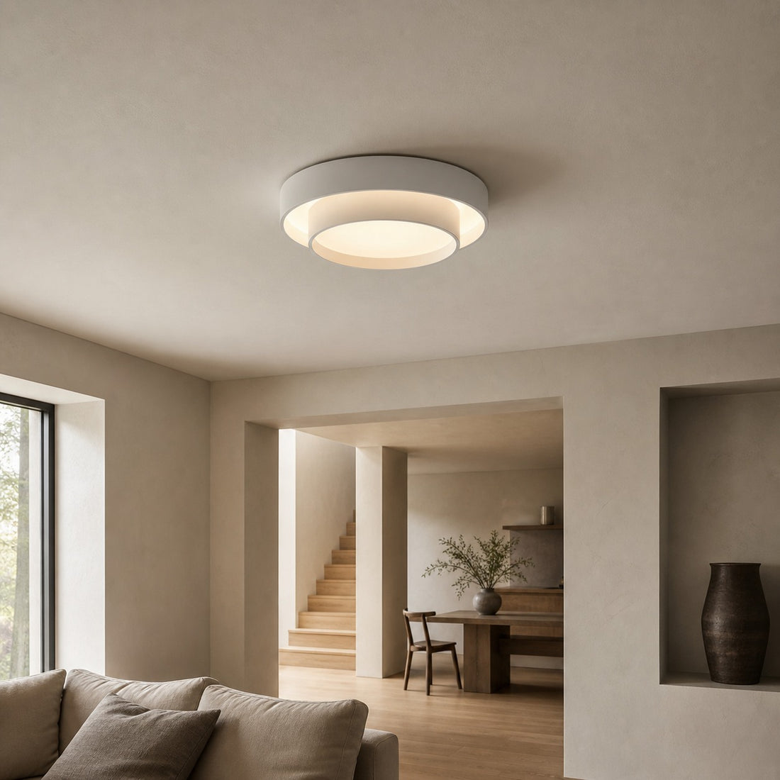 Duomel Round LED Ceiling Fixture - Minimalist Ceiling Lamp for Dining Room N26